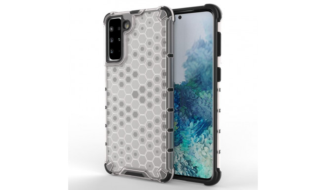 Honeycomb Case armor cover with TPU Bumper for Samsung Galaxy S21+ 5G (S21 Plus 5G) transparent