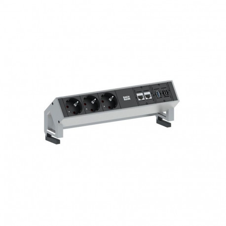 Bachmann 3x Schuko 2x CAT6 1x HDMI, 1x USB3.0 power extension 1.5 m 3 AC outlet(s) Black, Stainless 