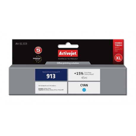 Activejet AH-913CR ink (replacement for HP 913 F6T77AE; Premium; 45 ml; cyan)