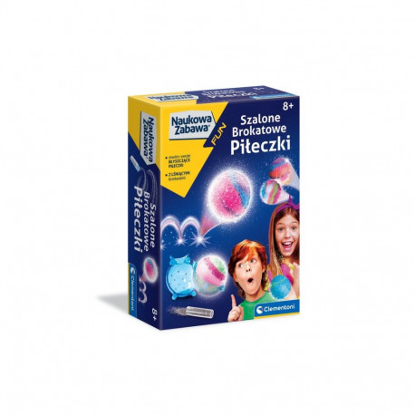 Naukowa Zabawa Mini Laboratorium Szalone Brokatowe Piłeczki Język Polski Clementoni 50702