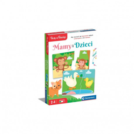 Gra edukacyjna Puzzle Mamy i Dzieci Język Polski Zwierzęta Uczę się Bawiąc Clementoni 50763