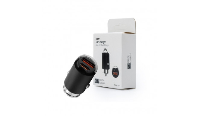 30W must autolaadija PD3.0+QC4.0