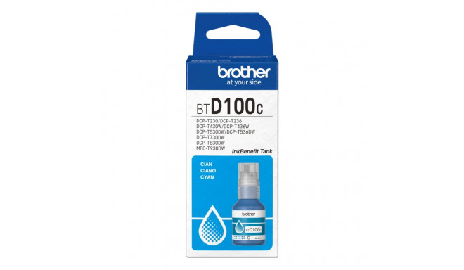 Tint Brother BT-D100C - high capacity 5000 lehte Cyan DCP-T530DW, DCP-T730DW, MFC-T930DW