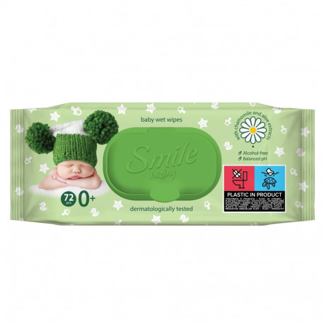 Smile niisked salvrätikud beebidele, kummel ja aaloe, 72 tk