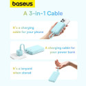 Baseus Magnetic Mini MagSafe 10000mAh 20W powerbank with built-in Lightning cable - blue + Baseus Si