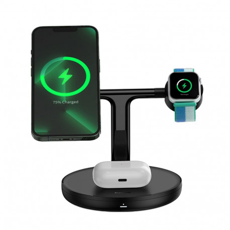 Baseus Swan inductive charger (MagSafe compatible) stand for iPhone, Apple Watch, AirPods + USB-C ca