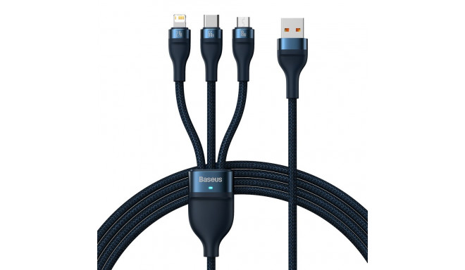 Baseus Flash Series Ⅱ 3in1 Fast Charging Cable USB-A to USB-C / Micro-USB / Lightning 66W 480Mbps 1.