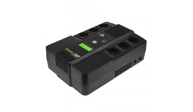 Green Cell AiO 800VA LCD uninterruptible power supply (UPS) Line-Interactive 0.8 kVA 480 W 6 AC outl