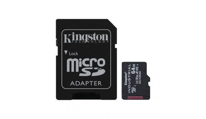 Kingston Technology Industrial 64 GB MicroSDXC UHS-I Class 10 mälukaart