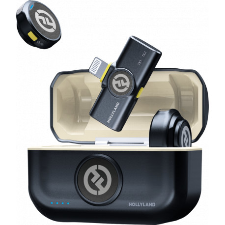 Hollyland wireless microphone Lark M2 Duo Lightning, shine charcoal