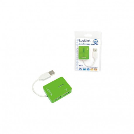 Logilink | USB 2.0 Hub 4-Port, Smile, Green