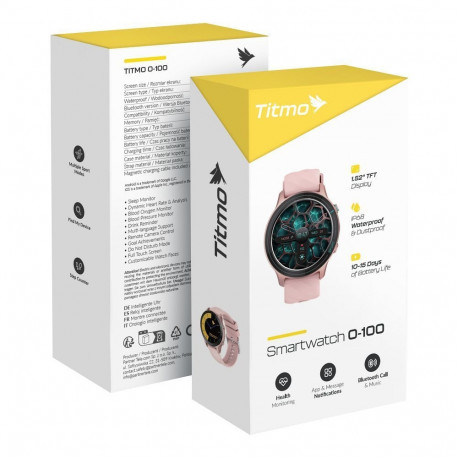 Smartwatch TITMO O-100 (TFT, bluetooth call) pink