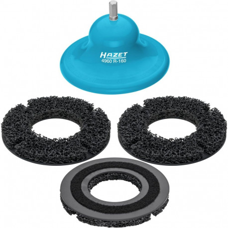 Hazet wheel hub grinder (base body + 3 grinding wheels), 160mm (blue, 4-part, 11mm external hexagon)