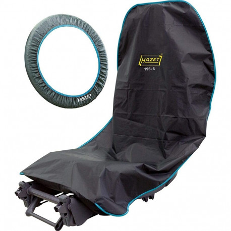 Hazet seat-steering wheel seat cover set 196-6 / 2, protective cover (black, waterproof, oil and gre