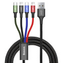 Baseus cable USB 4in1 2x Lightning / USB Type C / micro USB cable in nylon braid 3.5A 1.2m black (CA