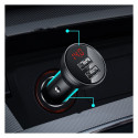 Baseus car charger 2x USB 4.8A 24W with LCD gray (CCBX-0G)