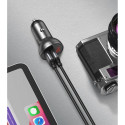 Baseus car charger 2x USB 4.8A 24W with LCD gray (CCBX-0G)