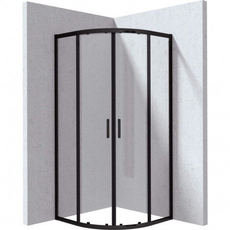 Poolringikujuline dušinurk 90x90 cm