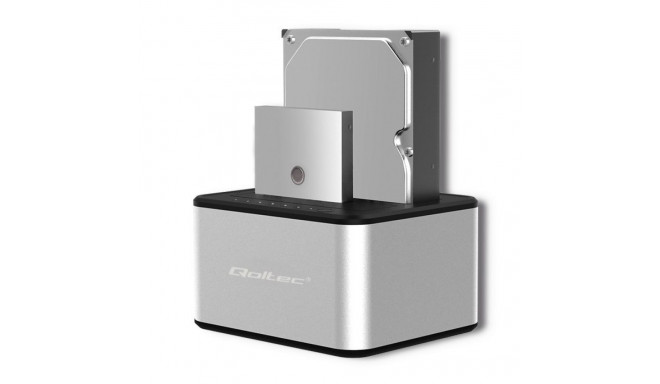 Qoltec 5316 2x HDD / SSD dokkimisjaam 2.5"/3.5" SATA USB 3.0 kloonimine