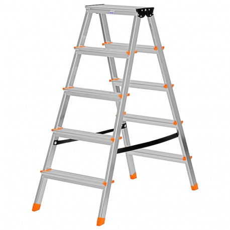 Krause Dopplo double-sided step ladder silver
