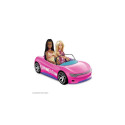 Hot Wheels RC Barbie Convertible, Battery-Powered Remote-Control Toy Car, Fits 2 Barbie Dolls