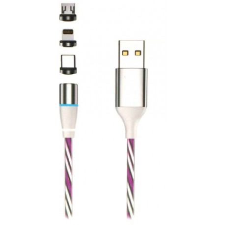 Setty cable USB - USB-C/microUSB/Lightning 2m, assorted