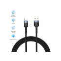 Tellur Data Cable USB to Type-C LED Nylon Braided 1.2m Black