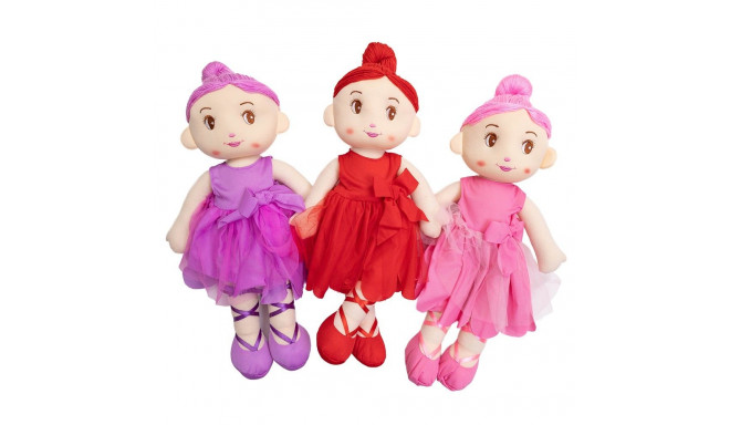 A soft, plush companion featuring a delicate pink tulle tutu, satin ballet slippers, and a sweet emb