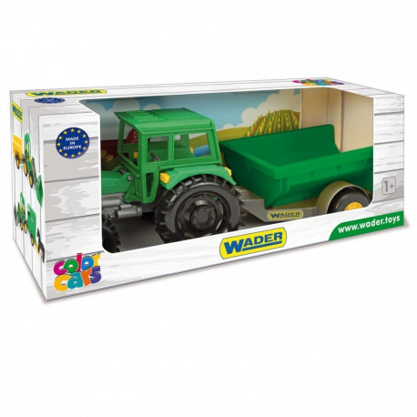 Farmer tractor wit h a trailer in a carton