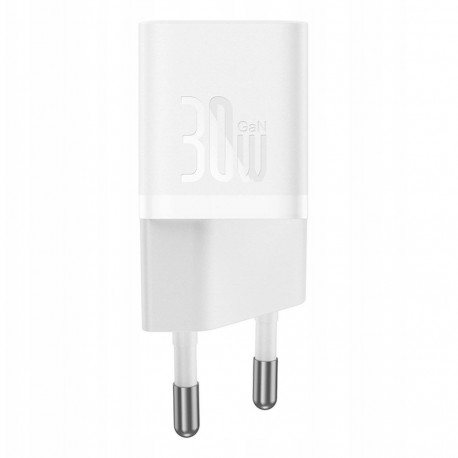 Baseus GaN5 USB-C 30W seinalaadija valge