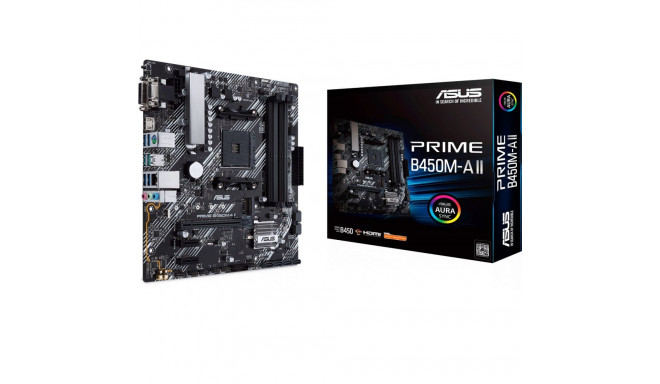 Asus | PRIME B450M-A II | Processor family AMD | Processor socket AM4 | DDR4 | Memory slots 4 | Numb