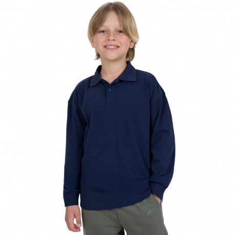 Koszulka dla chłopca longsleeve 4F M483 granatowa 4FJWAW25TLONM483 31S 146cm