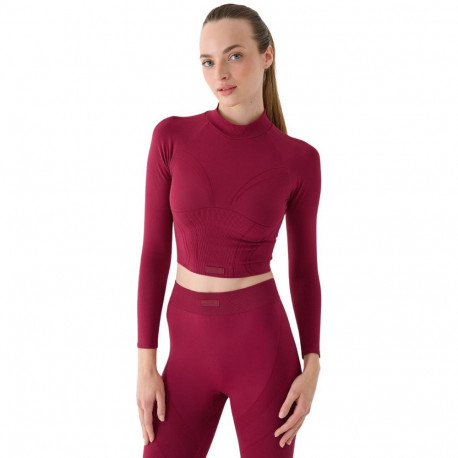 Koszulka damska 4F Longsleeve FNK F483 burgund 4FRAW24TFLOF483 60S XS/S