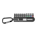 Bit set Impact 11pcs in holder, with carabiner. 25mm PH, PZ, TORX + bit holder