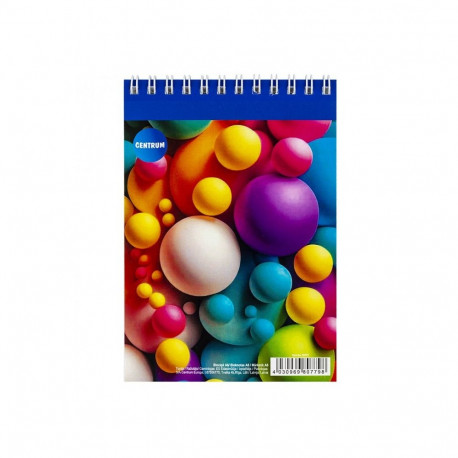 Kaustik spiraalköites ülevalt A6 CENTRUM ruuduline 60 lehte, assortii pildid
