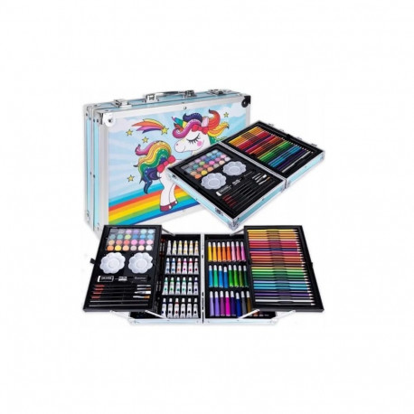 iLike Stationery Art Set for Kids 145pcs Creative Drawing Kit Blue Case Kiddyz KIDD-ART-145B-BL