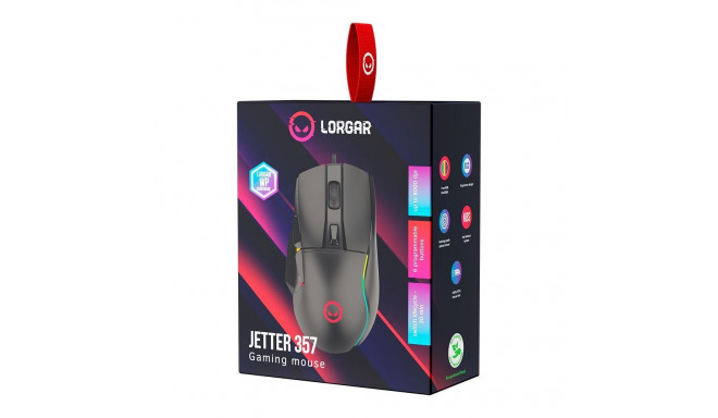 LORGAR LORGAR Jetter 357, gaming mouse, Optical Gaming Mouse with 6 programmable buttons, Pixart ATG