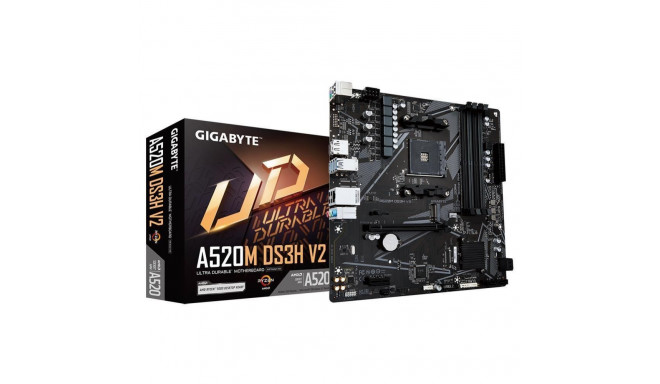 Gigabyte emaplaat AMD A520 SAM4 Micro-ATX DDR4x4 1xPCI-Express 3.0 1x 1xPCI-Ex