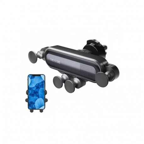 WoW O4 Octopus 4-Point Gravity Auto Fix Car Air Vent Grill Smartphone Holder (6.5 max) Black