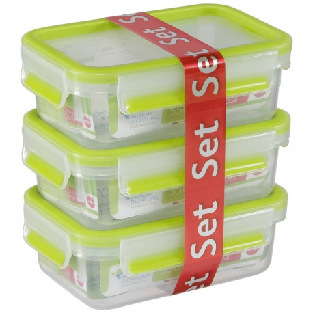 Emsa Food Clip&Close 515583 transp./green 0,55l 3p Set