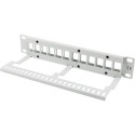 PATCH PANEL BLANK 12 PORT 1U WITH ORGANIZER FOR KEYSTONE MODULES GREY LANBERG