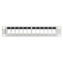 PATCH PANEL BLANK 12 PORT 1U WITH ORGANIZER FOR KEYSTONE MODULES GREY LANBERG