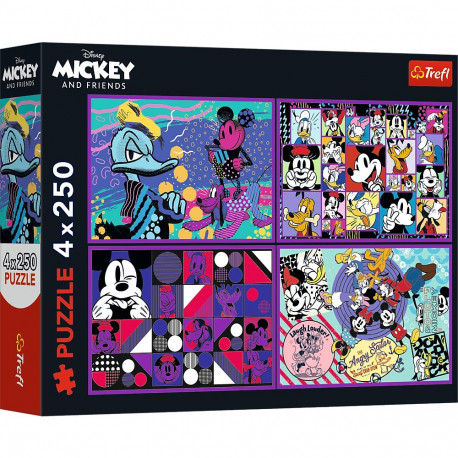 TREFL DISNEY MICKEY MOUSE puzzle set, 4x250 pcs