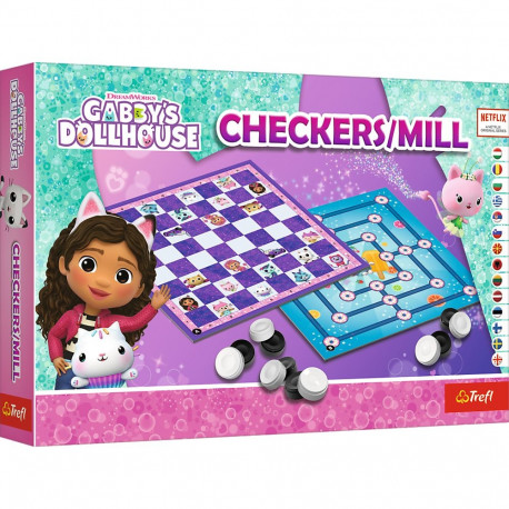 TREFL GABBY´S DOLLHOUSE boardgames checkers & mill