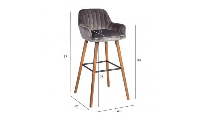 Baaritool ARIEL 48x52xH97cm, hall