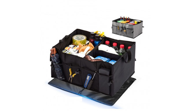Foldable car boot storage container (Oxford material) black
