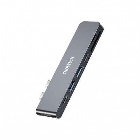 Docking Station Choetech HUB-M14 for Macbook Pro, 7-in-2 USB-C, Thunderbolt 3 (silver)