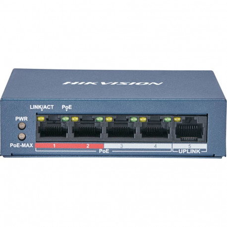Hikvision DS-3E0105P-E/M(B) hall L2 Fast Ethernet (10/100) Power over Ethernet (PoE) võrgulüliti