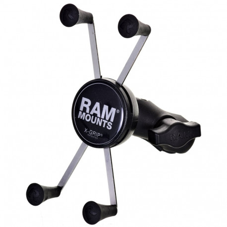 RAM Mounts X-Grip suur telefonihoidik mootorratta kahvli varre alusega