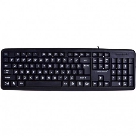 Esperanza EK129 klaviatuur USB QWERTY UK inglise must